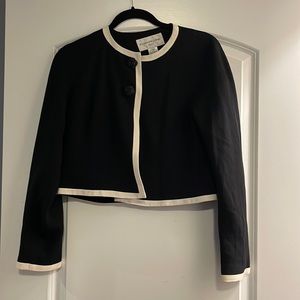 Evan Picone  size 8 black with white trim jacket with crystal buttons nwot